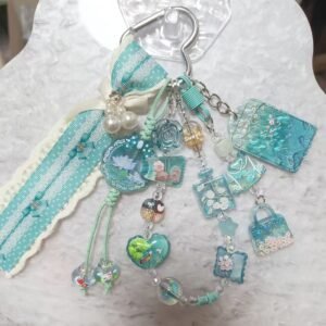 Handmade Bag Charm Keychain, Chinese Style Beaded Pendant